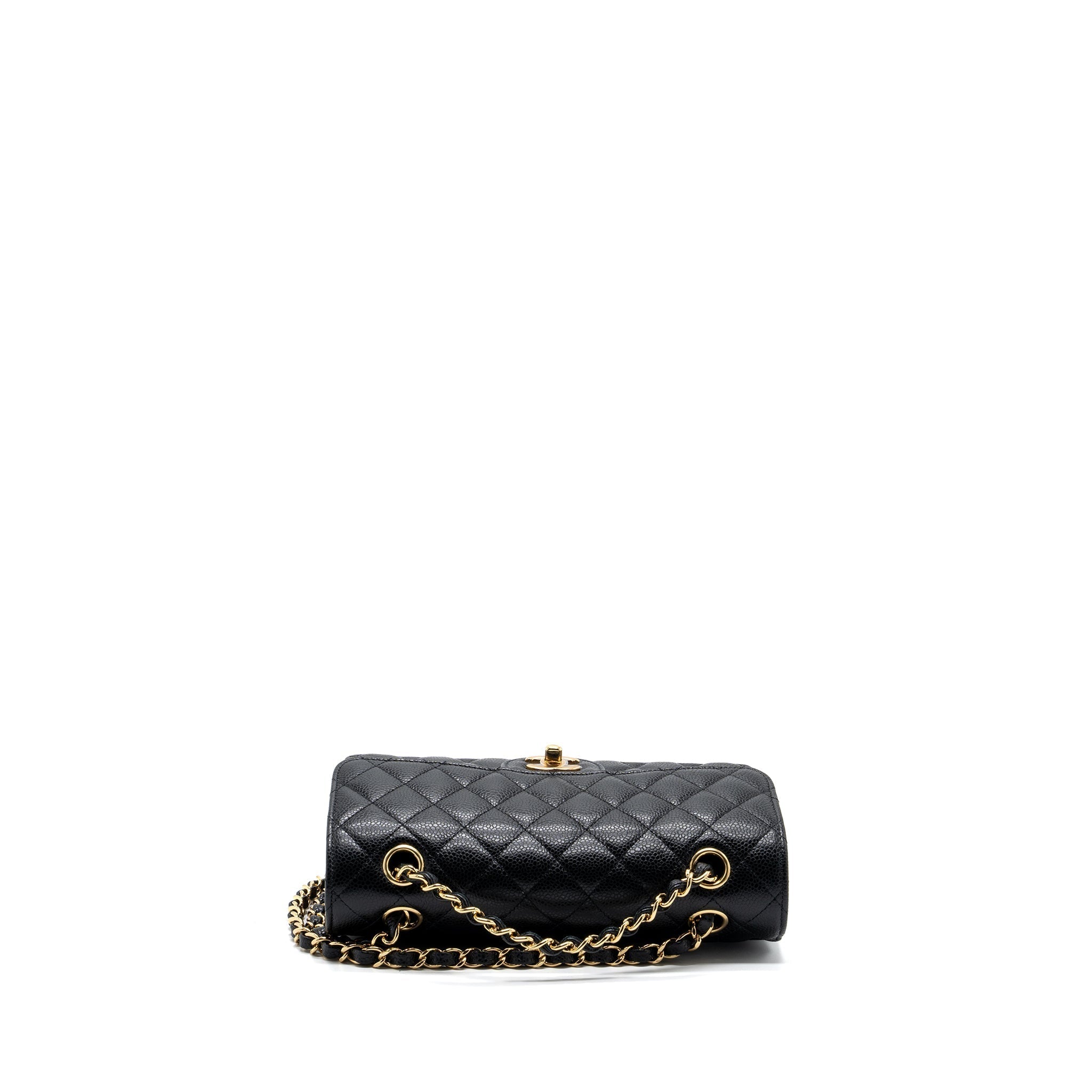CHANEL SMALL CLASSIC DOUBLE FLAP BAG CAVIAR BLACK GHW