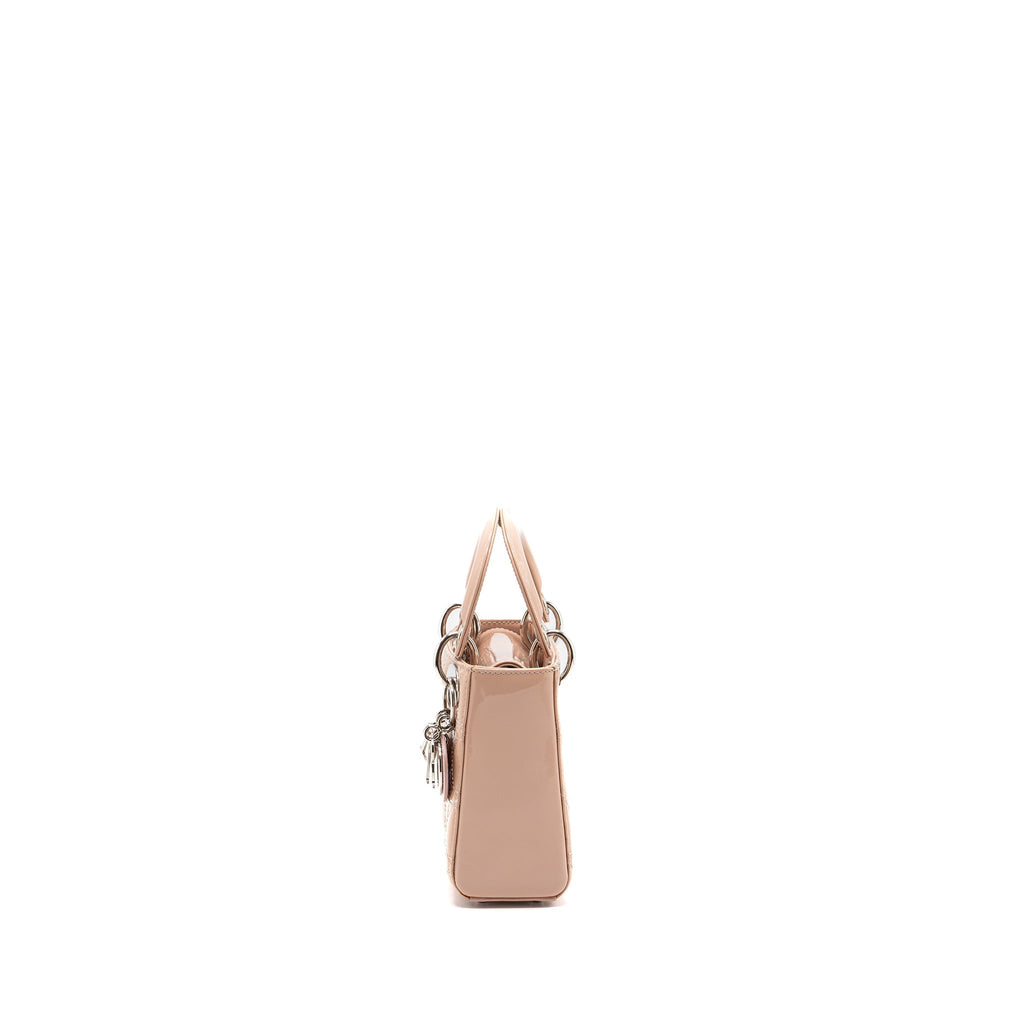 DIOR MINI LADY DIOR PATENT LEATHER LIGHT PINK SHW