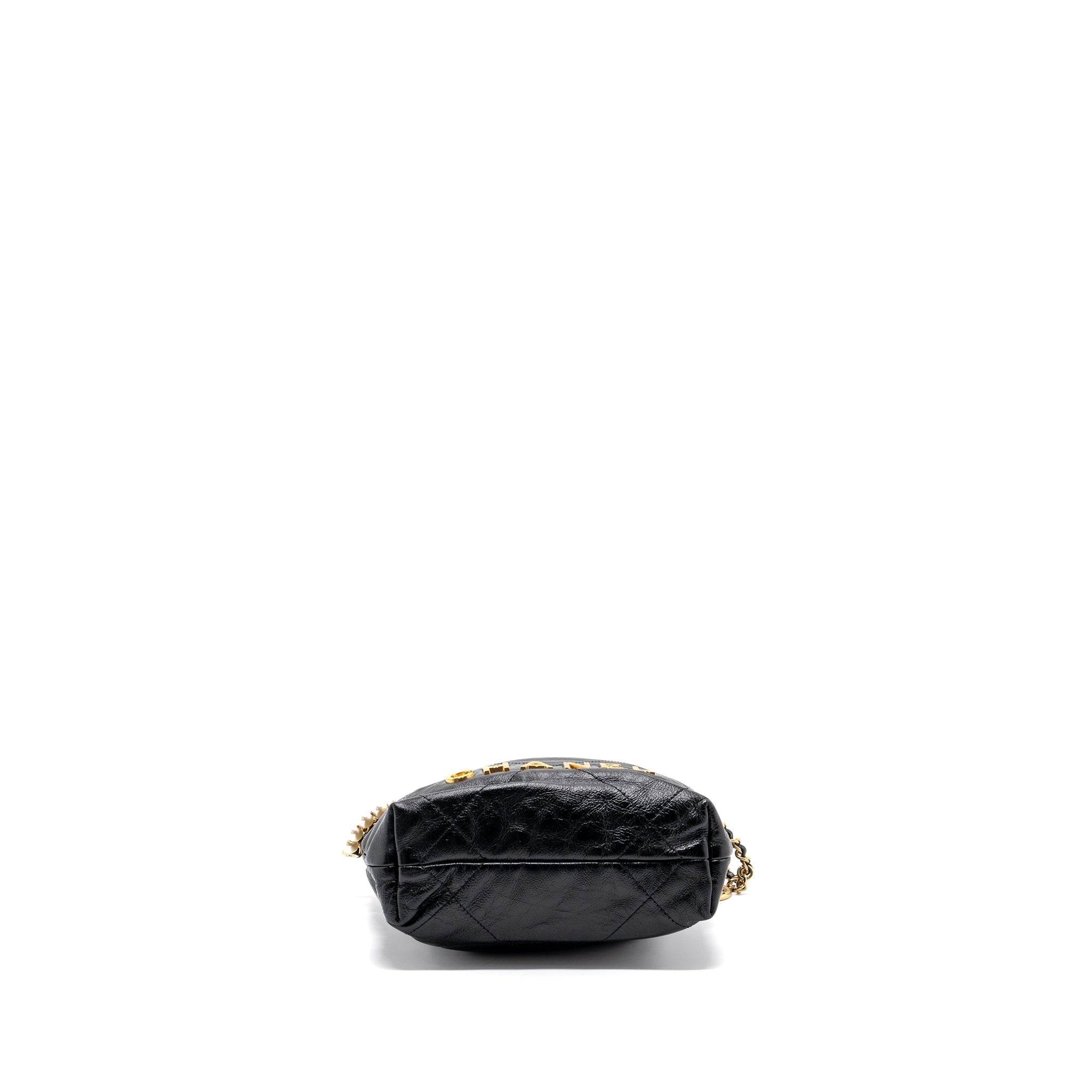 CHANEL 23S MINI 22 BAG WITH PEARL SHINY CALFSKIN GHW (MICROCHIP)