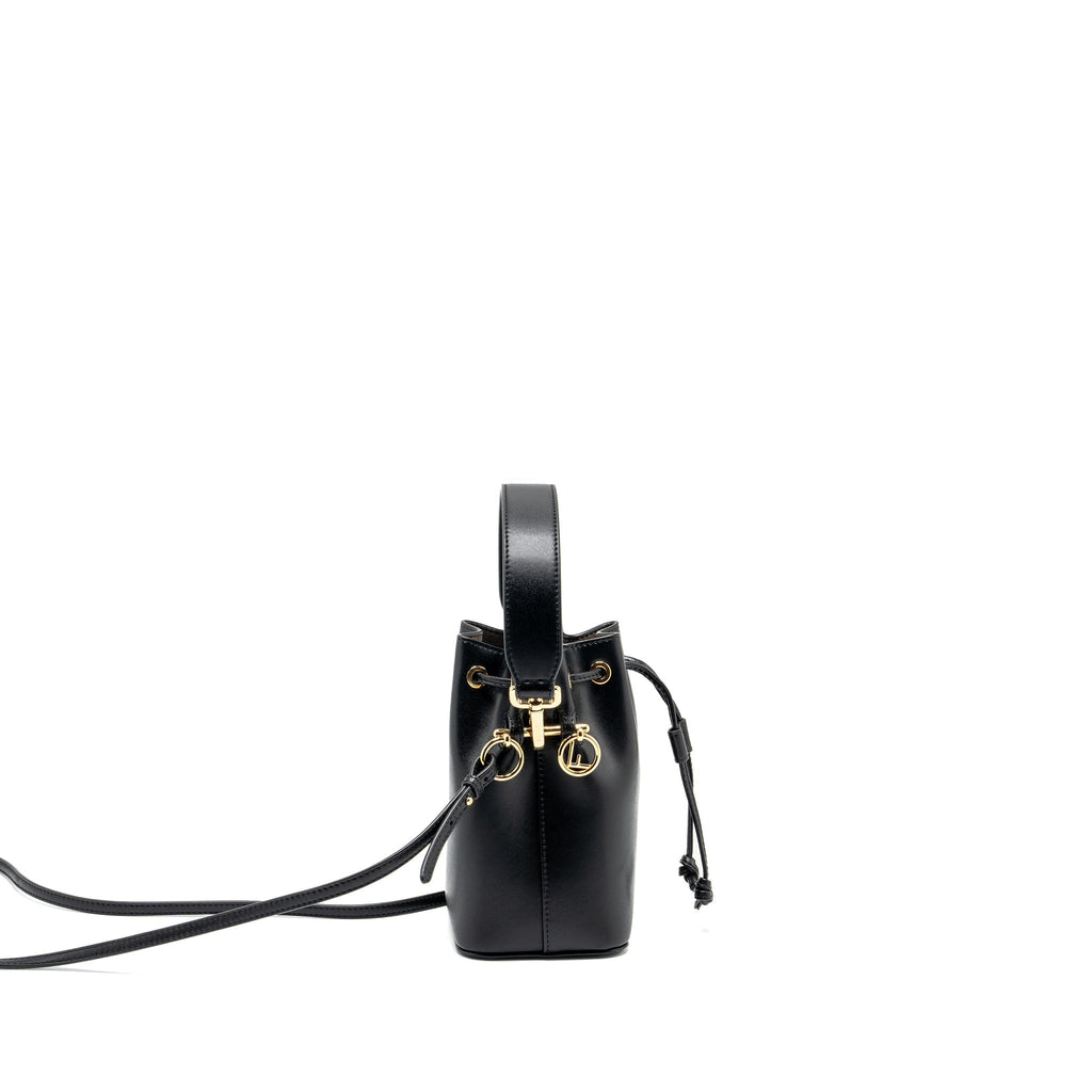 FENDI MINI MON TRESOR BUCKET BAG CALFSKIN BLACK GHW