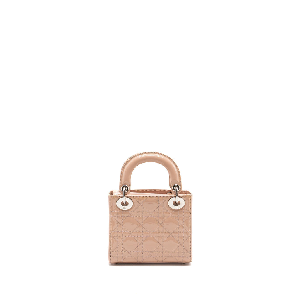 DIOR MINI LADY DIOR PATENT LEATHER LIGHT PINK SHW
