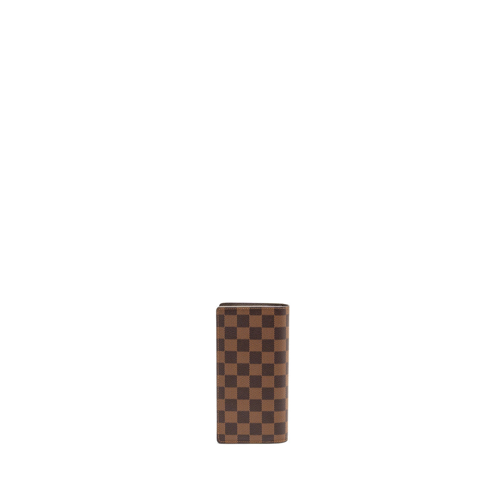 LOUIS VUITTON BRAZZA LONG WALLET DAMIER EBENE CANVAS GHW