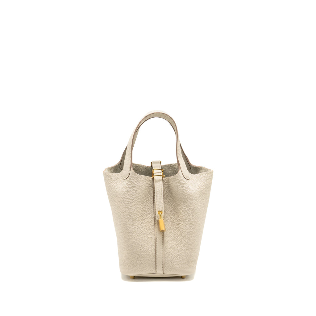 HERMES PICOTIN 18 LOCK BAG CLEMENCE BETON GHW