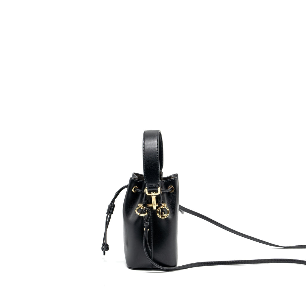 FENDI MINI MON TRESOR BUCKET BAG CALFSKIN BLACK GHW