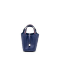 HERMES PICOTIN 18 LOCK BAG EPSOM BLUE ENCRE/ BRIQUE / BLACK SHW