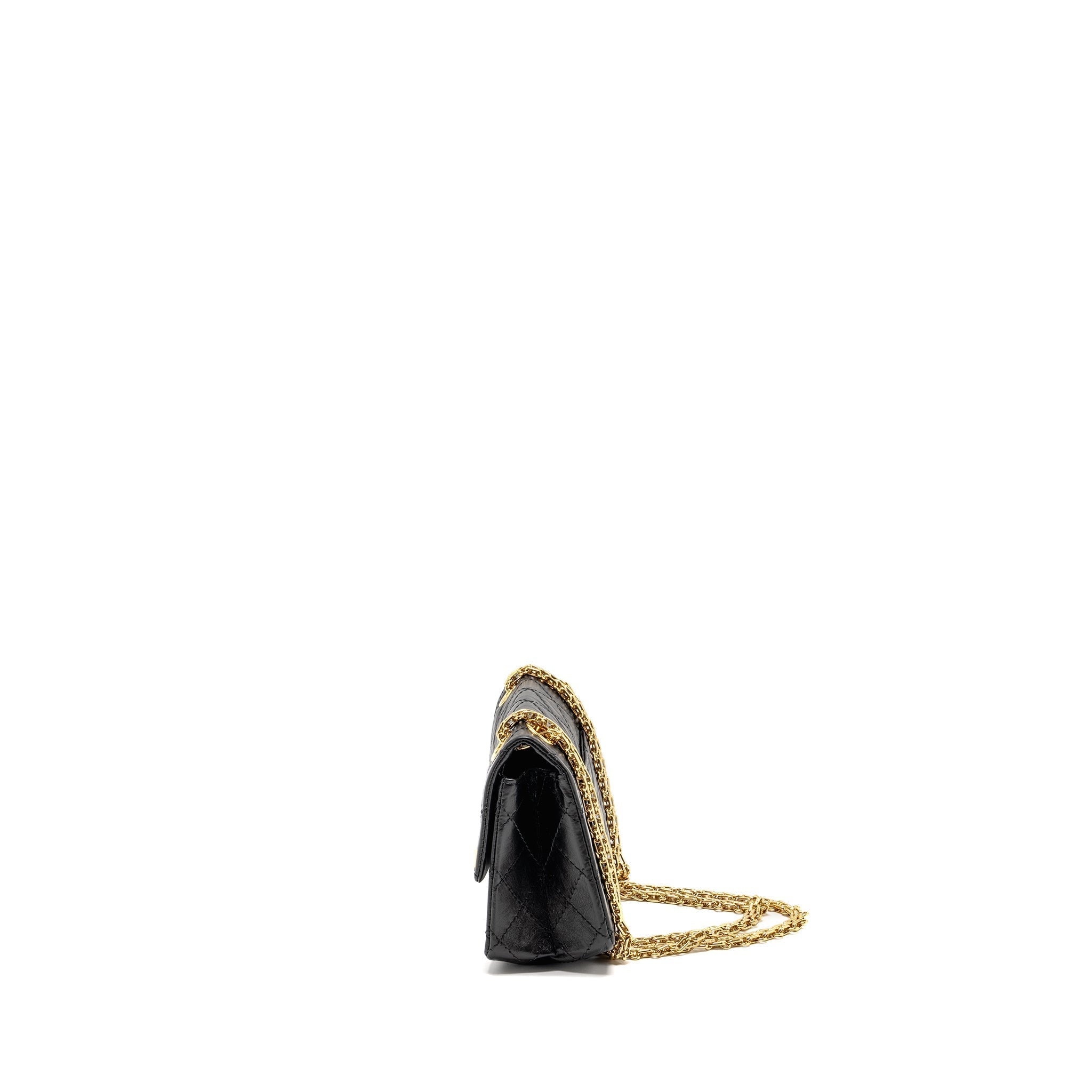 CHANEL MINI 2.55 REISSUE AGED CALFSKIN BLACK GHW