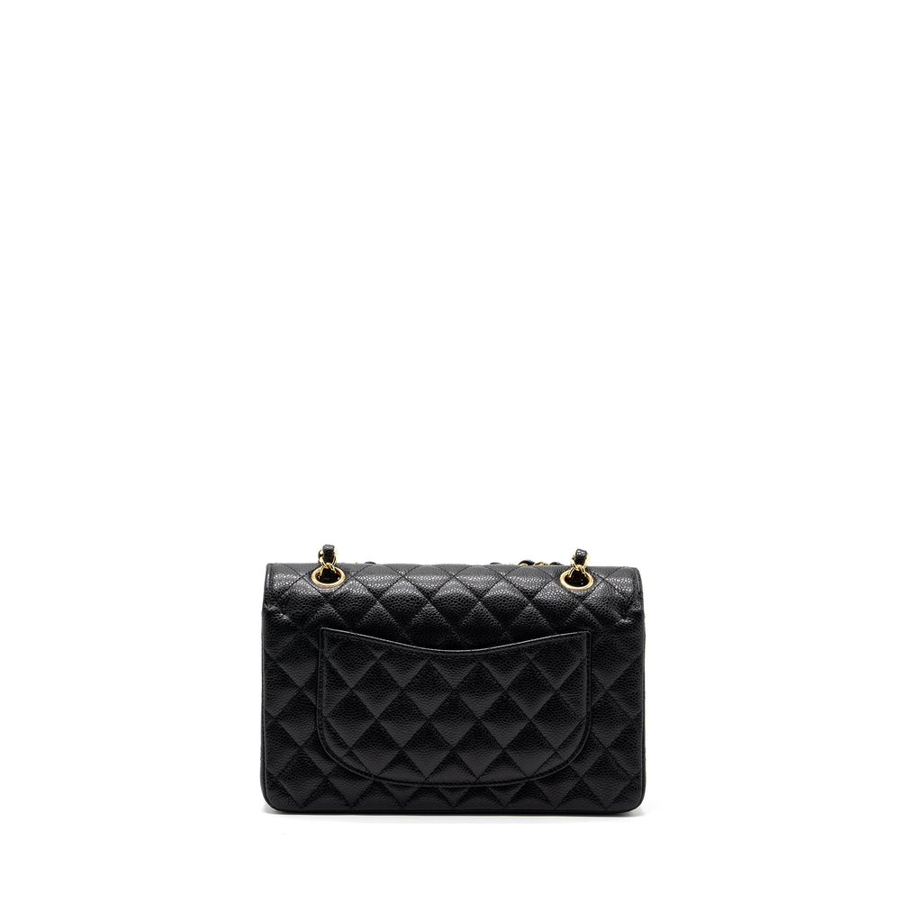 CHANEL SMALL CLASSIC DOUBLE FLAP BAG CAVIAR BLACK GHW