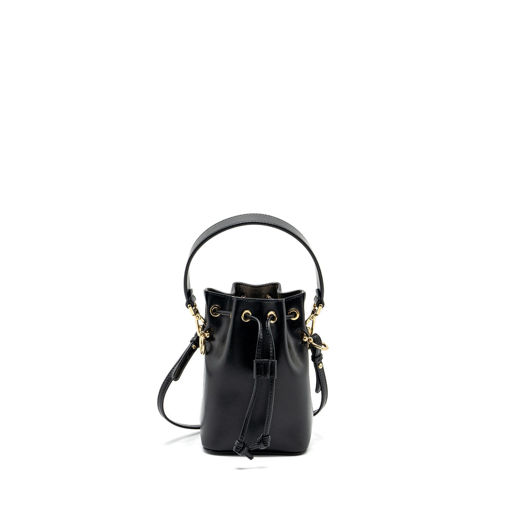 FENDI MINI MON TRESOR BUCKET BAG CALFSKIN BLACK GHW