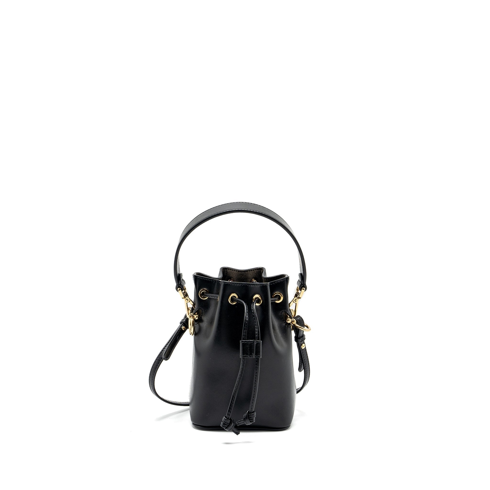 FENDI MINI MON TRESOR BUCKET BAG CALFSKIN BLACK GHW