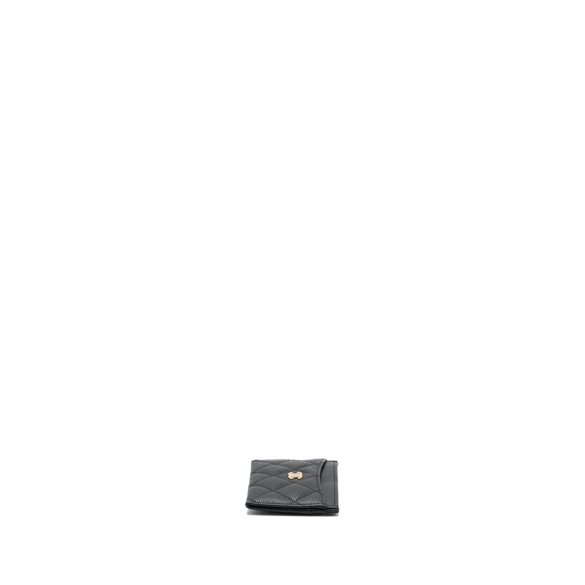 CHANEL CLASSIC CARD HOLDER CAVIAR BLACK GHW(MICROCHIP)