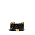 CHANEL SMALL BOY BAG CALFSKIN BLACK GHW
