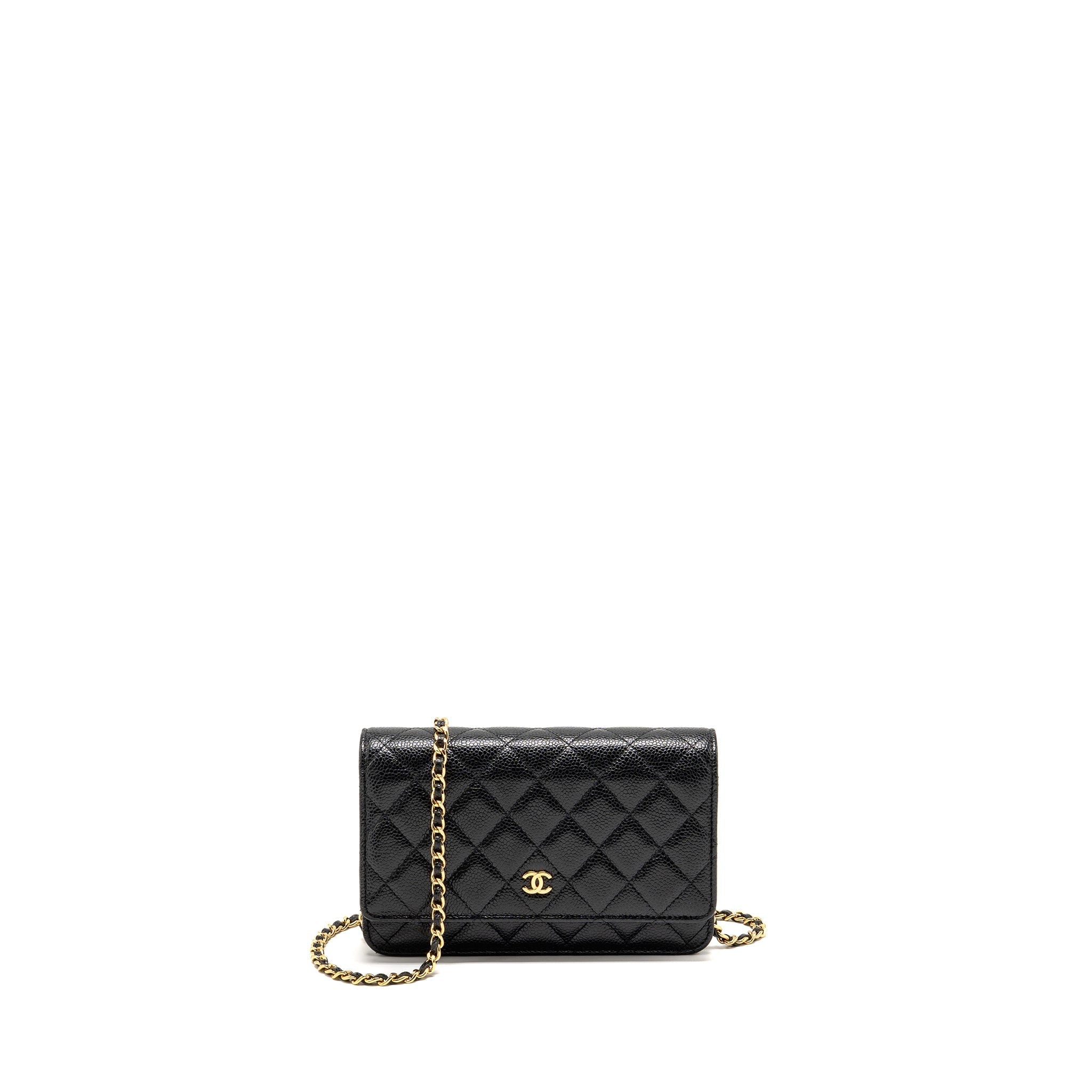 CHANEL CLASSIC WALLET ON CHAIN CAVIAR BLACK GHW