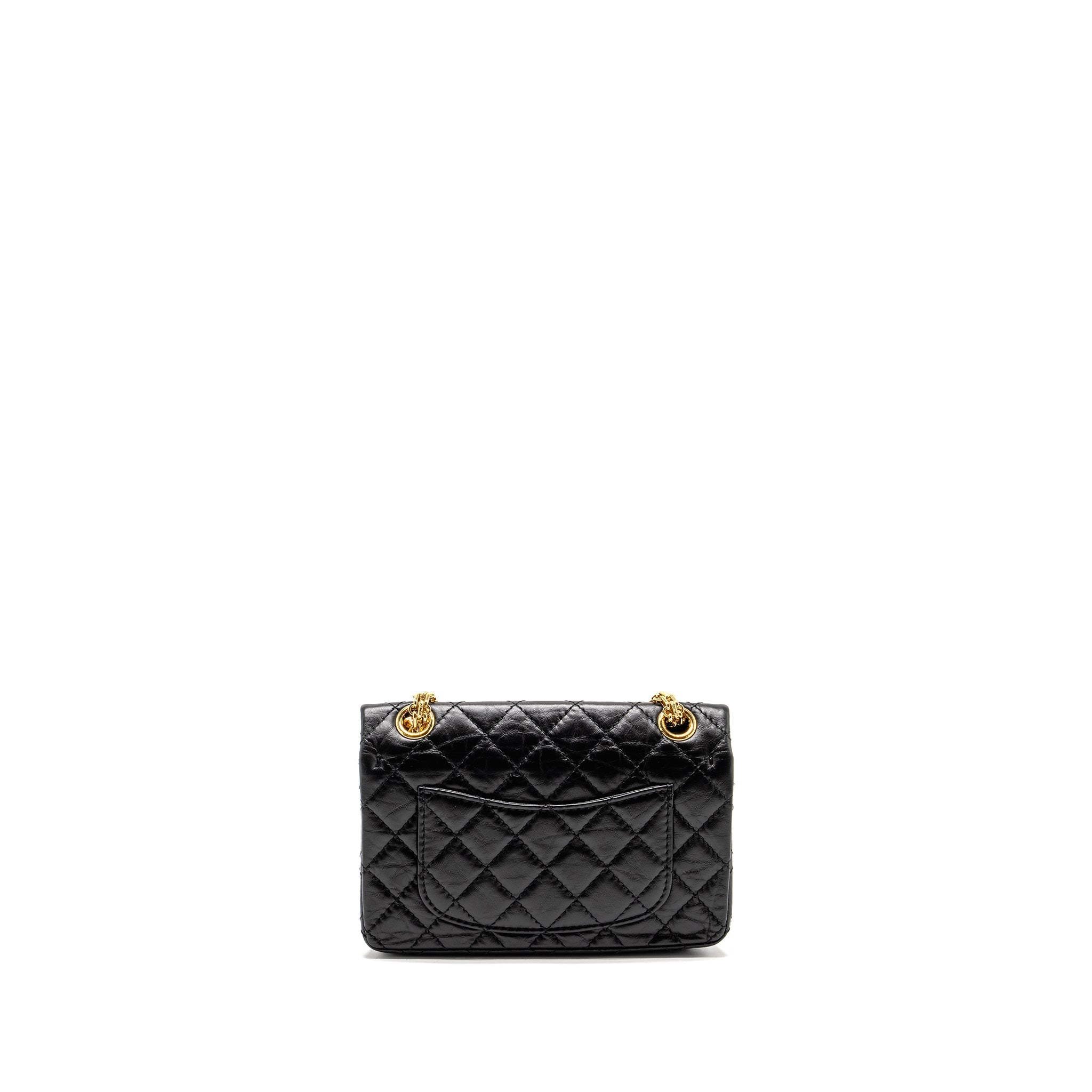 CHANEL MINI 2.55 REISSUE AGED CALFSKIN BLACK GHW