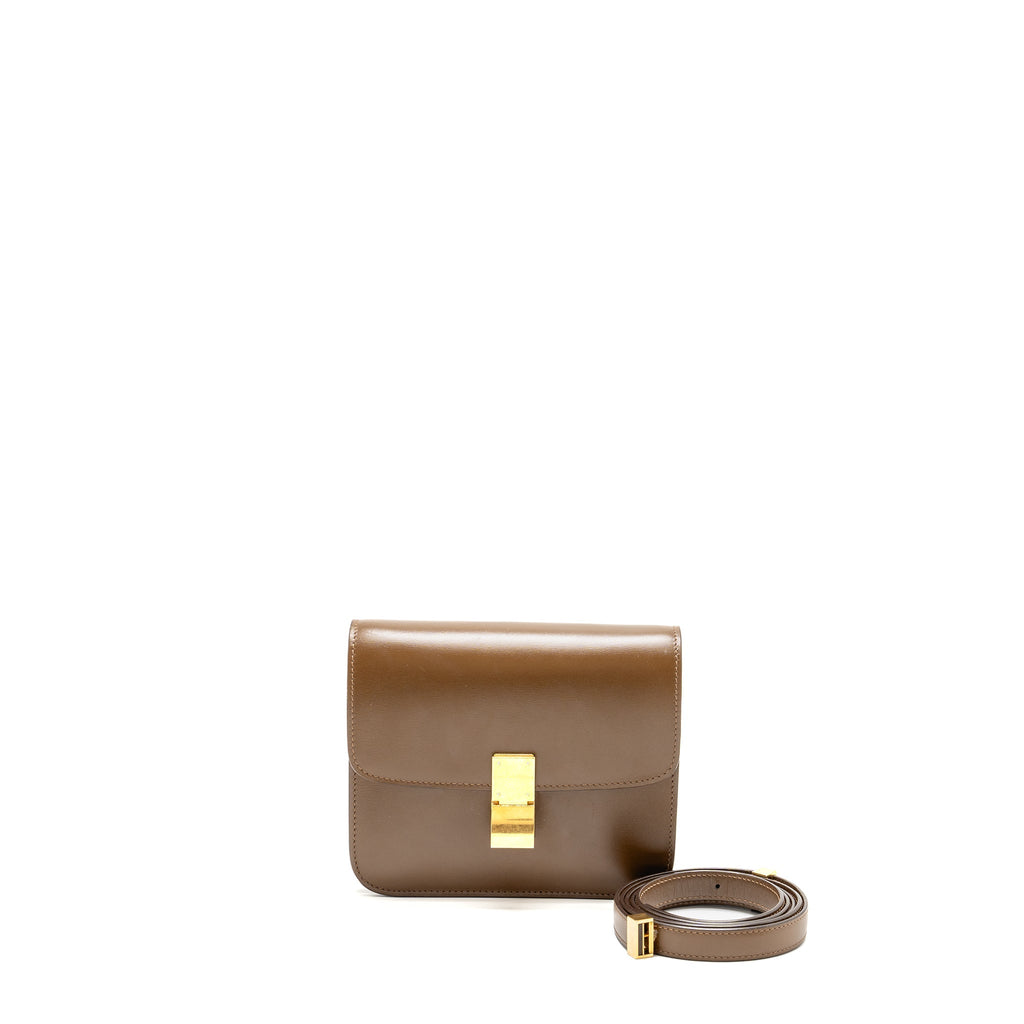 CELINE TEEN CLASSIC BOX BAG CALFSKIN CAMEL GHW