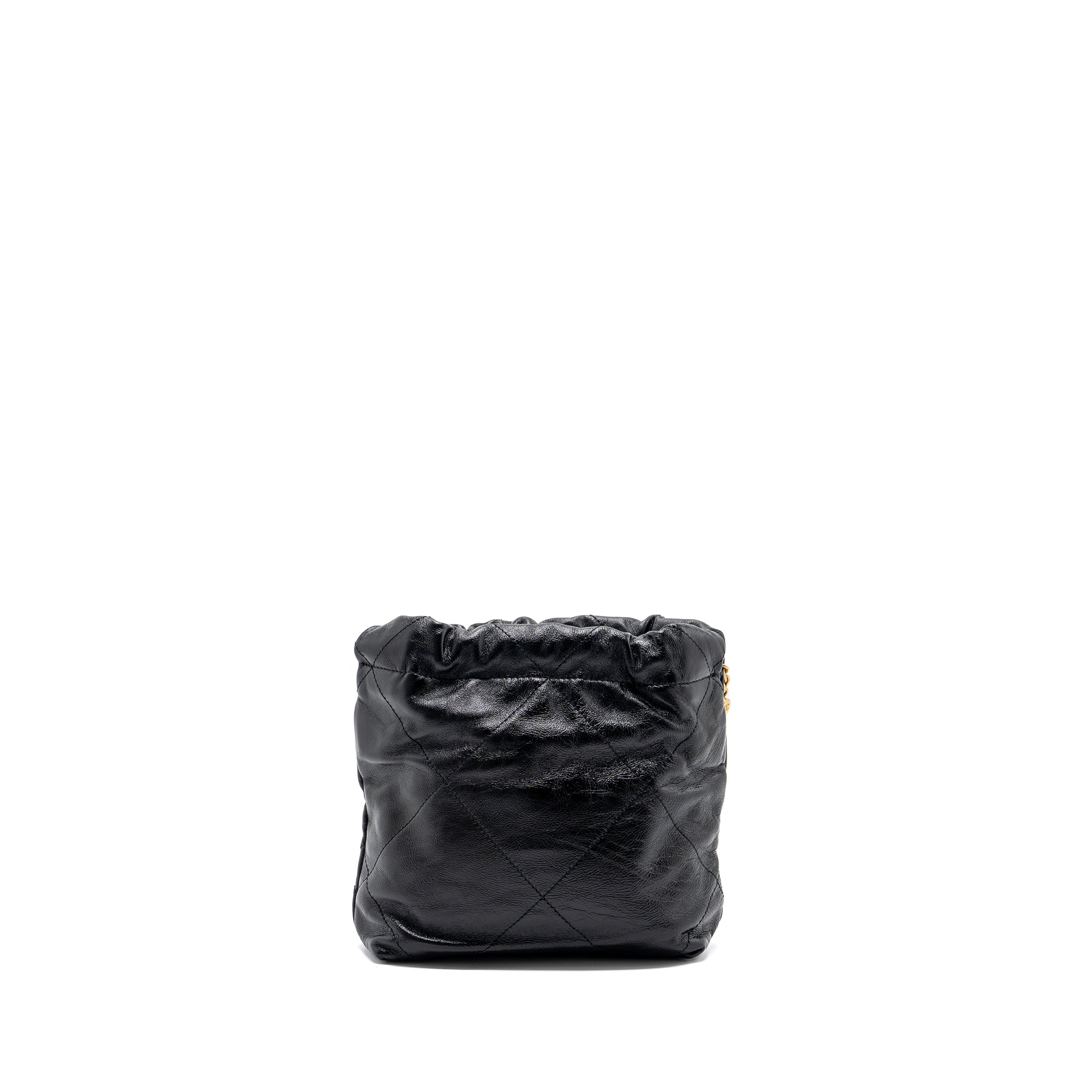 CHANEL 23S MINI 22 BAG WITH PEARL SHINY CALFSKIN GHW (MICROCHIP)