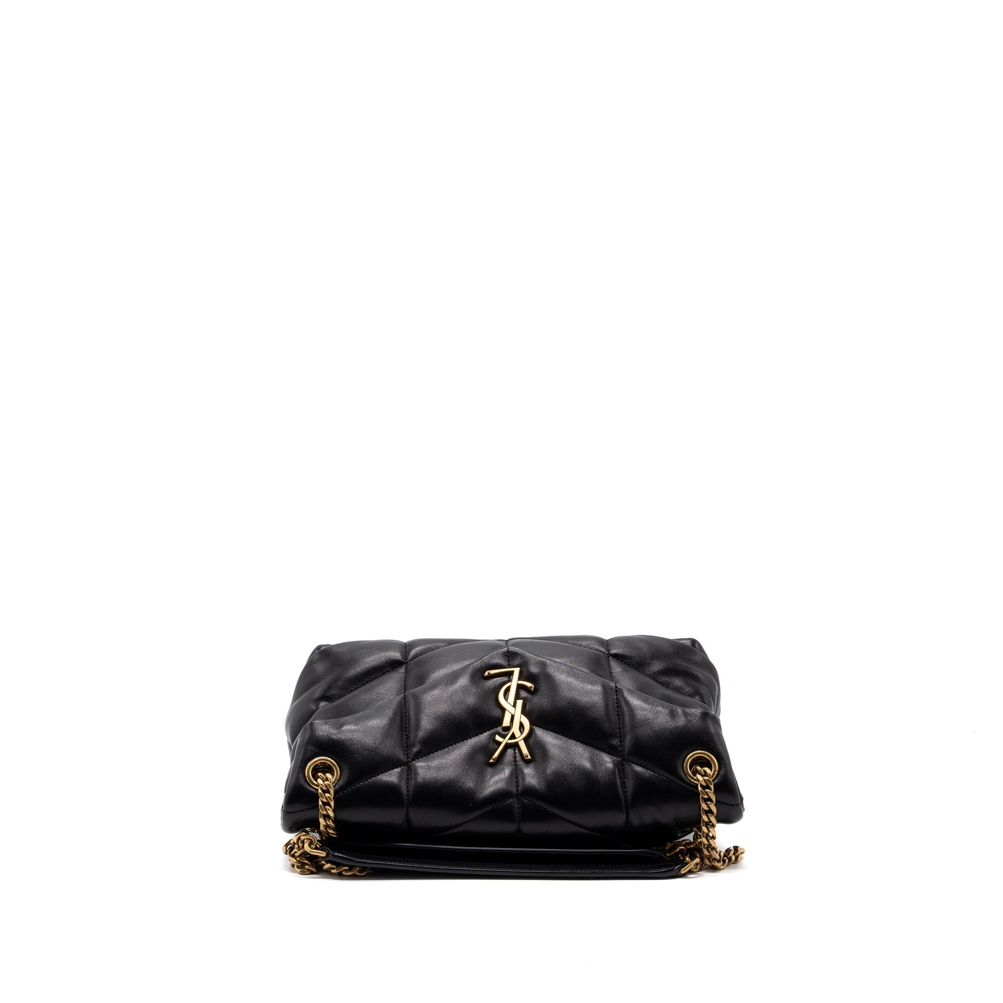 SAINT LAURENT/YSL SMALL PUFFER QUILTED NAPPA BLACK GHW