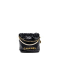 CHANEL 23S MINI 22 BAG WITH PEARL SHINY CALFSKIN GHW (MICROCHIP)