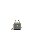CHANEL TOP HANDLE MINI VANITY CASE LAMBSKIN GREY GHW(MICROCHIP)