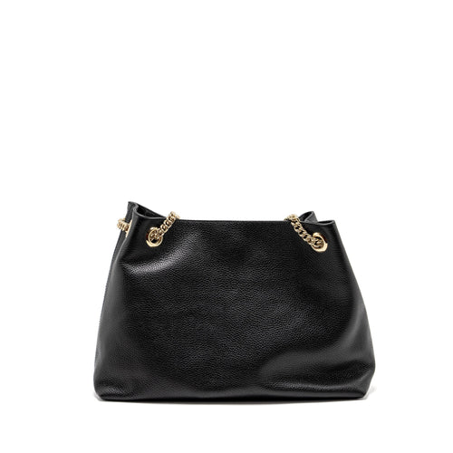 GUCCI INTERLOCKING G SOHO TOTE BAG CALFSKIN BLACK GHW