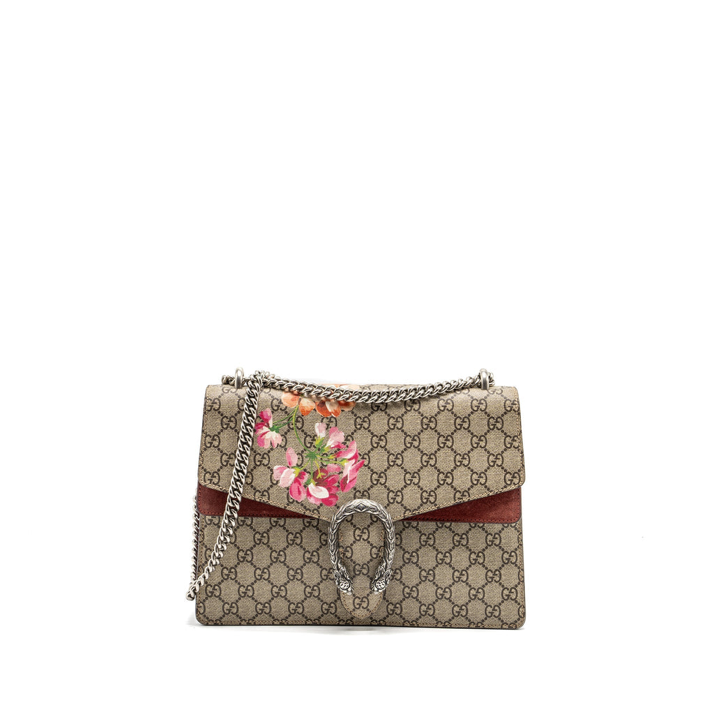 GUCCI LARGE DIONYSUS BAG GG SUPREME CANVAS WITH FLOWER PRINT MULTICOLOR SHW