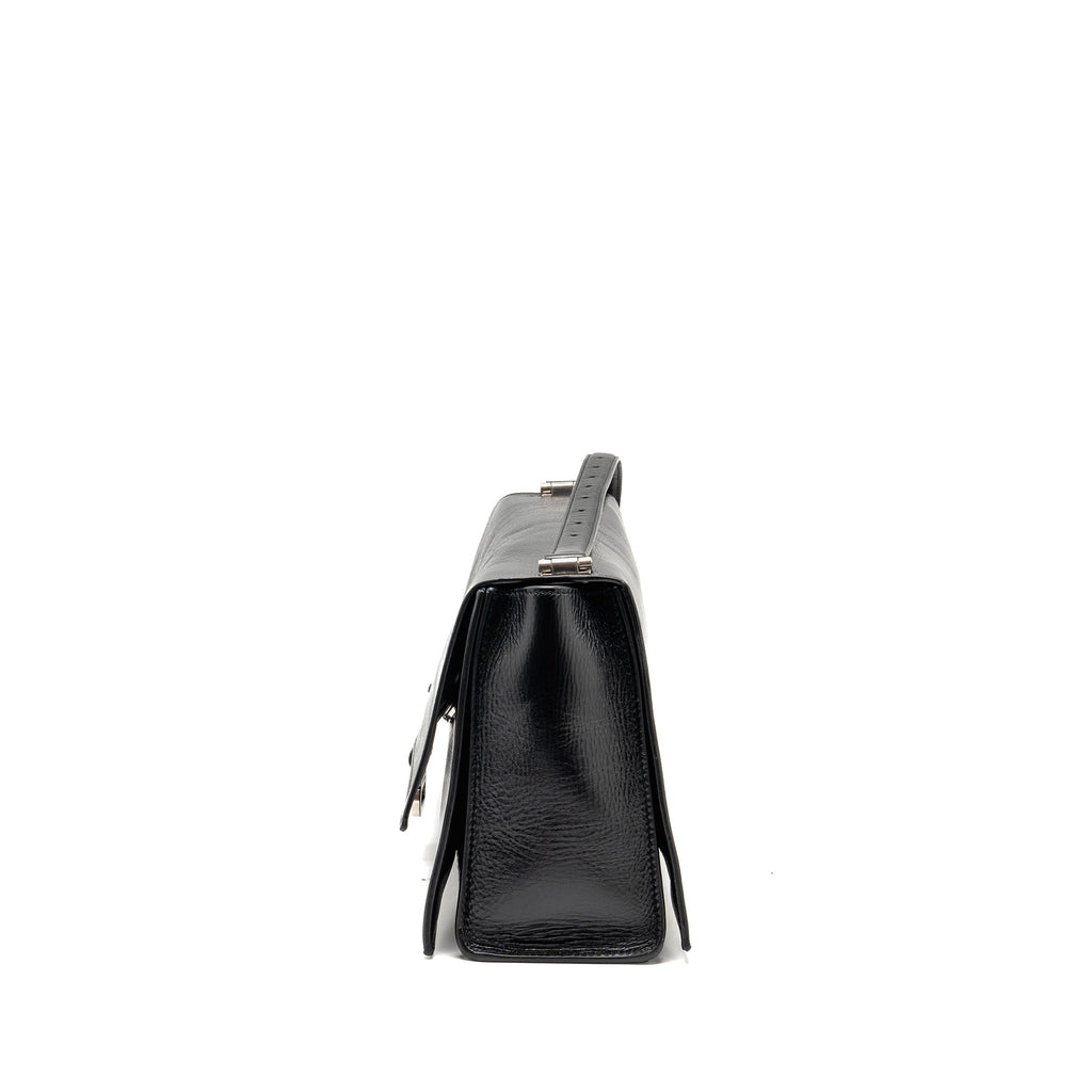 BALENCIAGA MEDIUM CRUSH SHOULDER BAG CALFSKIN LEATHER BLACK SHW