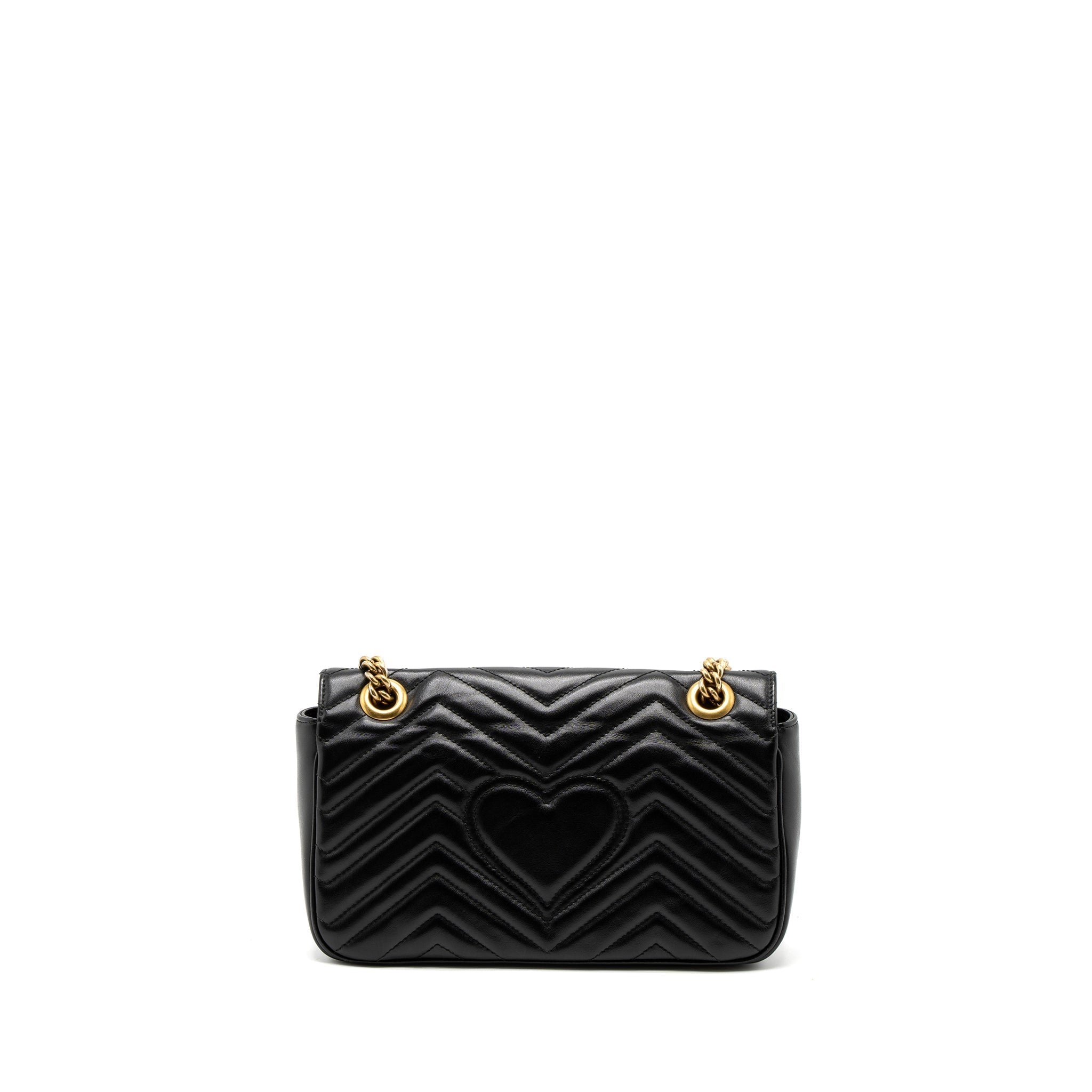 GUCCI SMALL GG MARMONT BAG CALFSKIN BLACK GHW