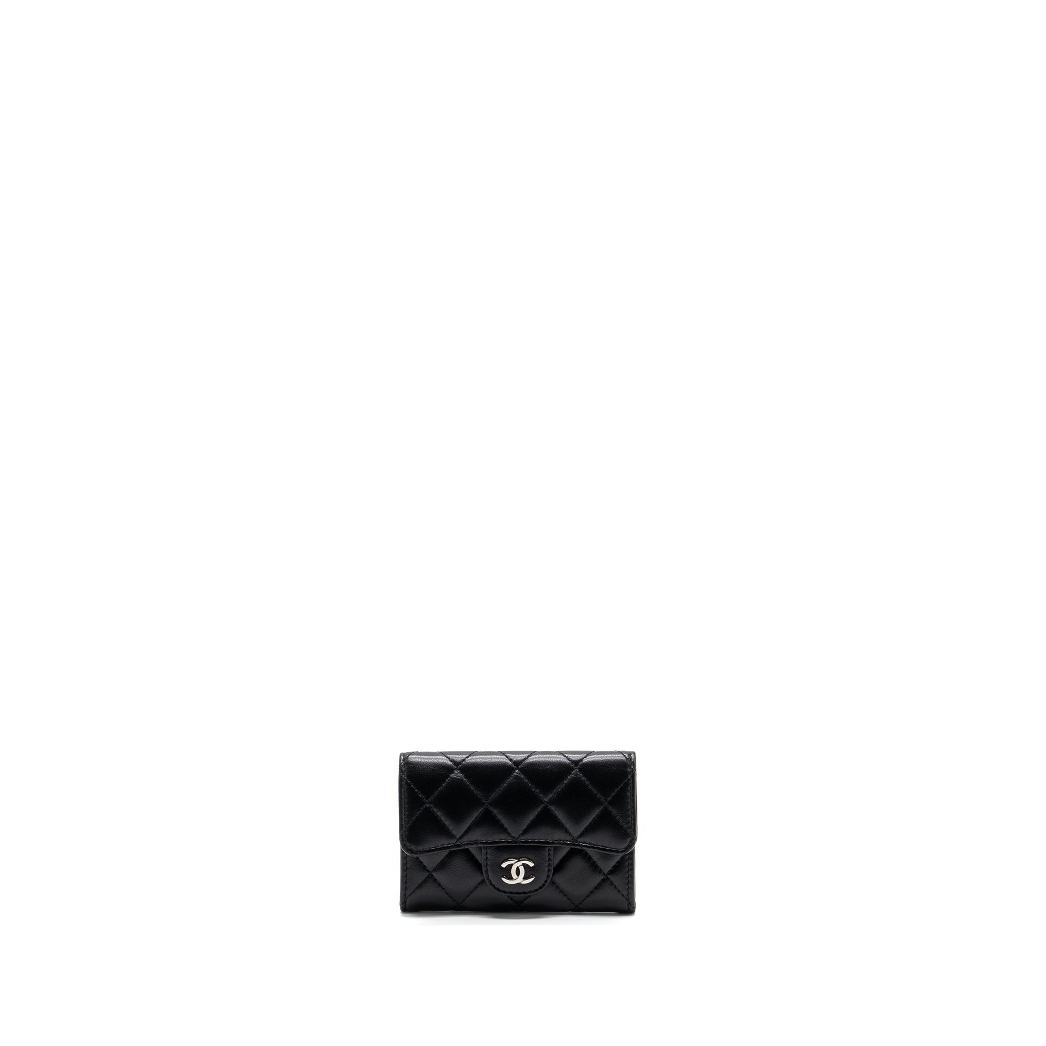 CHANEL CLASSIC FLAP CARD HOLDER LAMBSKIN BLACK SHW