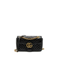 GUCCI SMALL GG MARMONT BAG CALFSKIN BLACK GHW