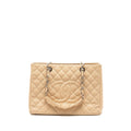 CHANEL GRAND SHOPPING TOTE CAVIAR BEIGE SHW