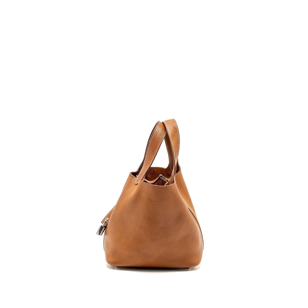 HERMES PICOTIN 18 LOCK BAG BARENIA FAUBOURG FAUVE SHW
