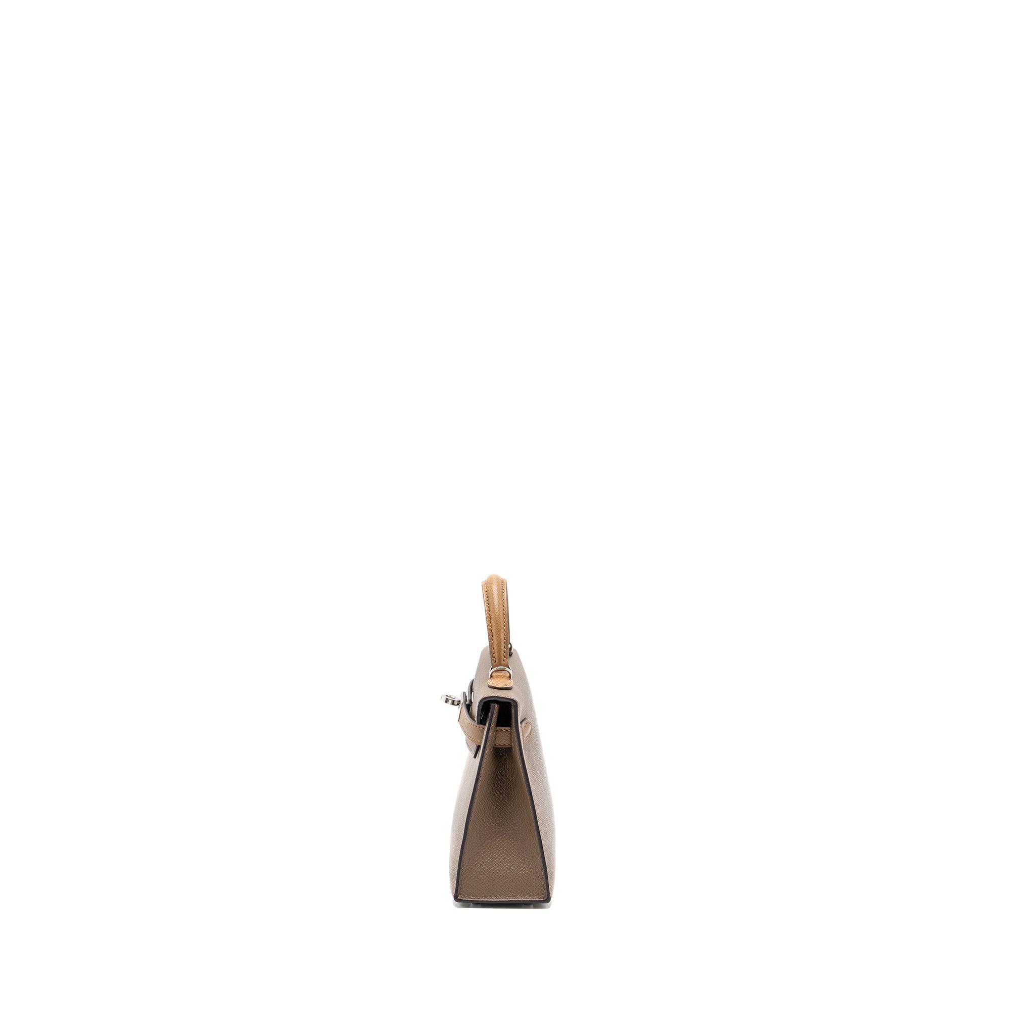 HERMES MINI KELLY II EPSOM ETOUPE/ ALEZAN/ BISCUIT SHW