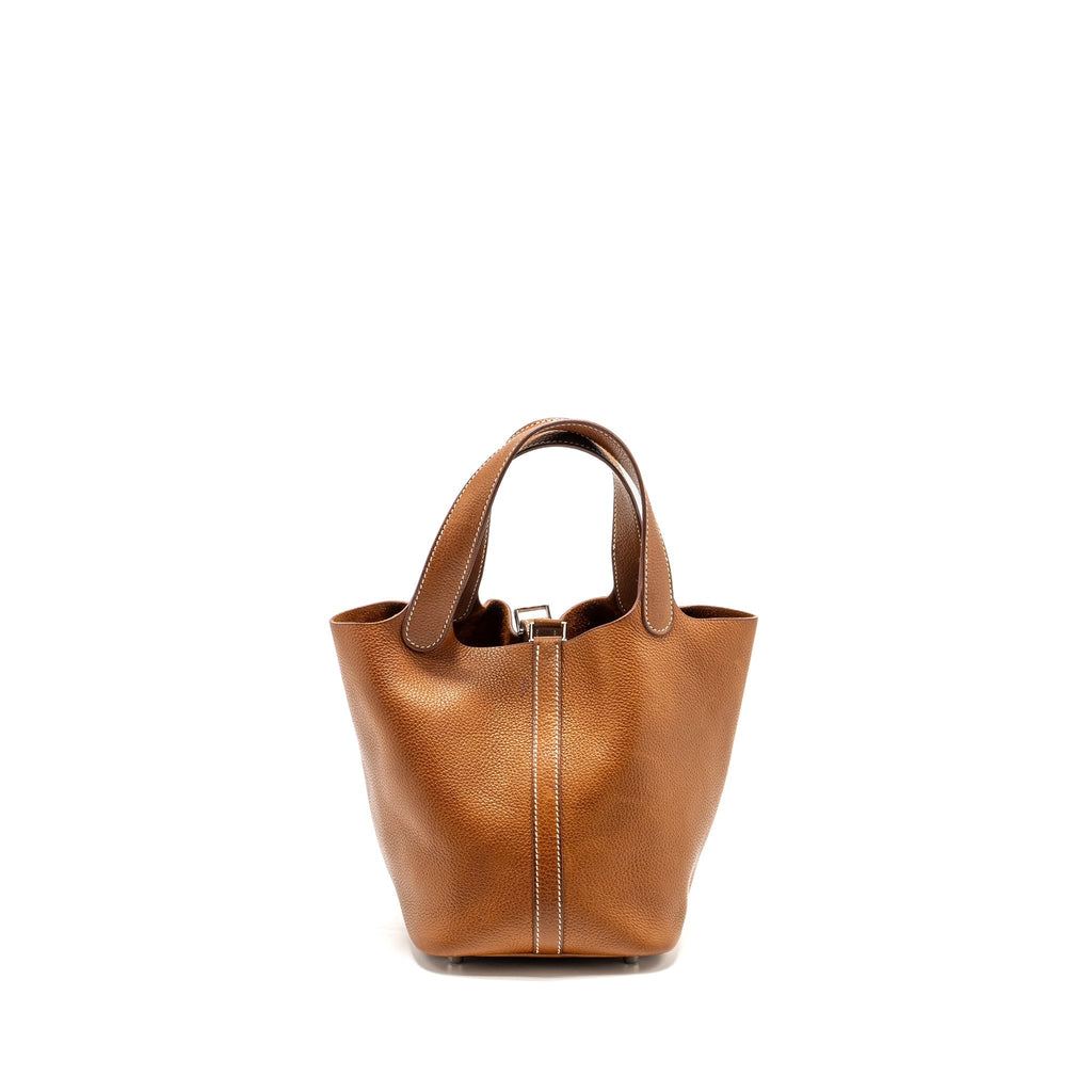 HERMES PICOTIN 18 LOCK BAG BARENIA FAUBOURG FAUVE SHW