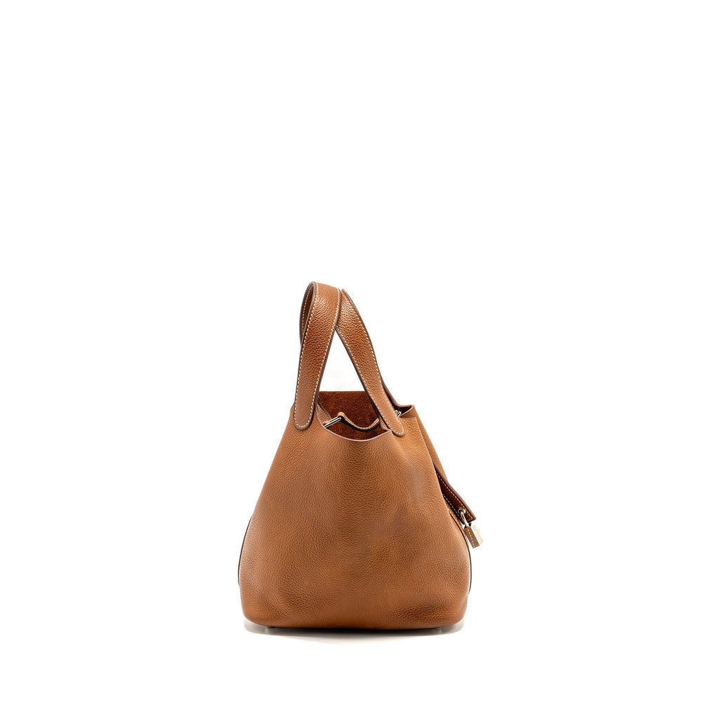 HERMES PICOTIN 18 LOCK BAG BARENIA FAUBOURG FAUVE SHW