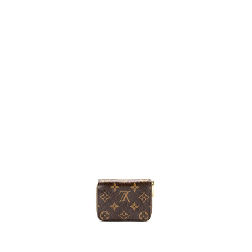 LOUIS VUITTON ZIPPER COIN PURSE MONOGRAM CANVAS BROWN GHW