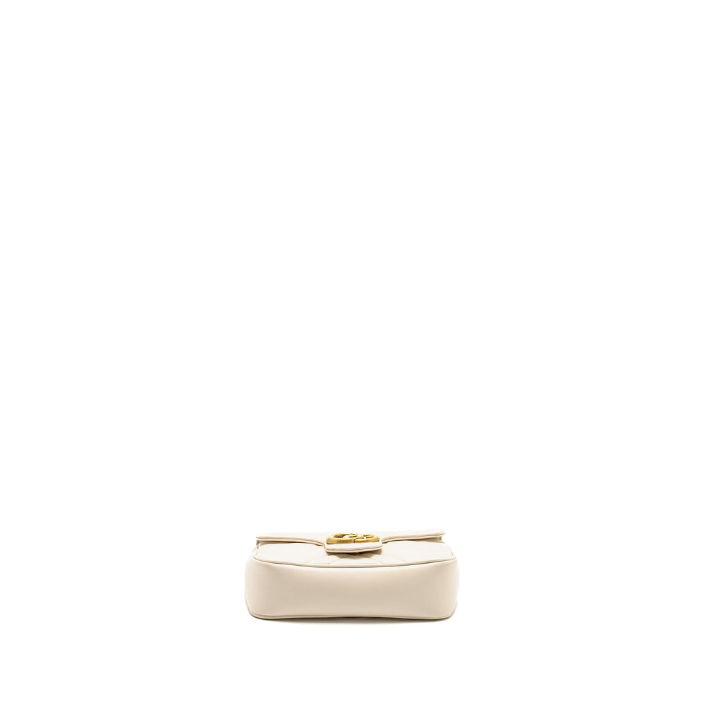 GUCCI GG MARMONT SUPER MINI CALFSKIN WHITE GHW