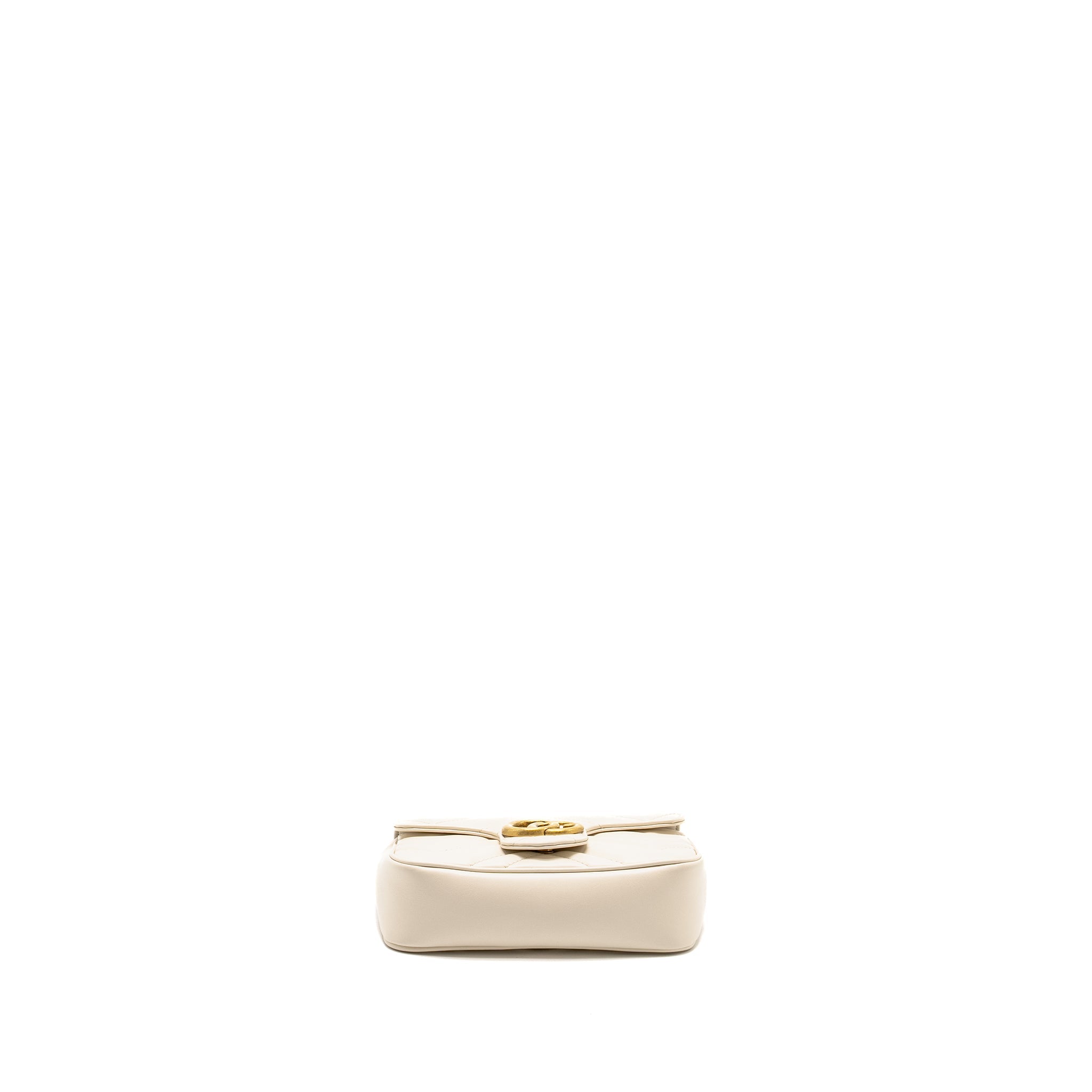 GUCCI GG MARMONT SUPER MINI CALFSKIN WHITE GHW