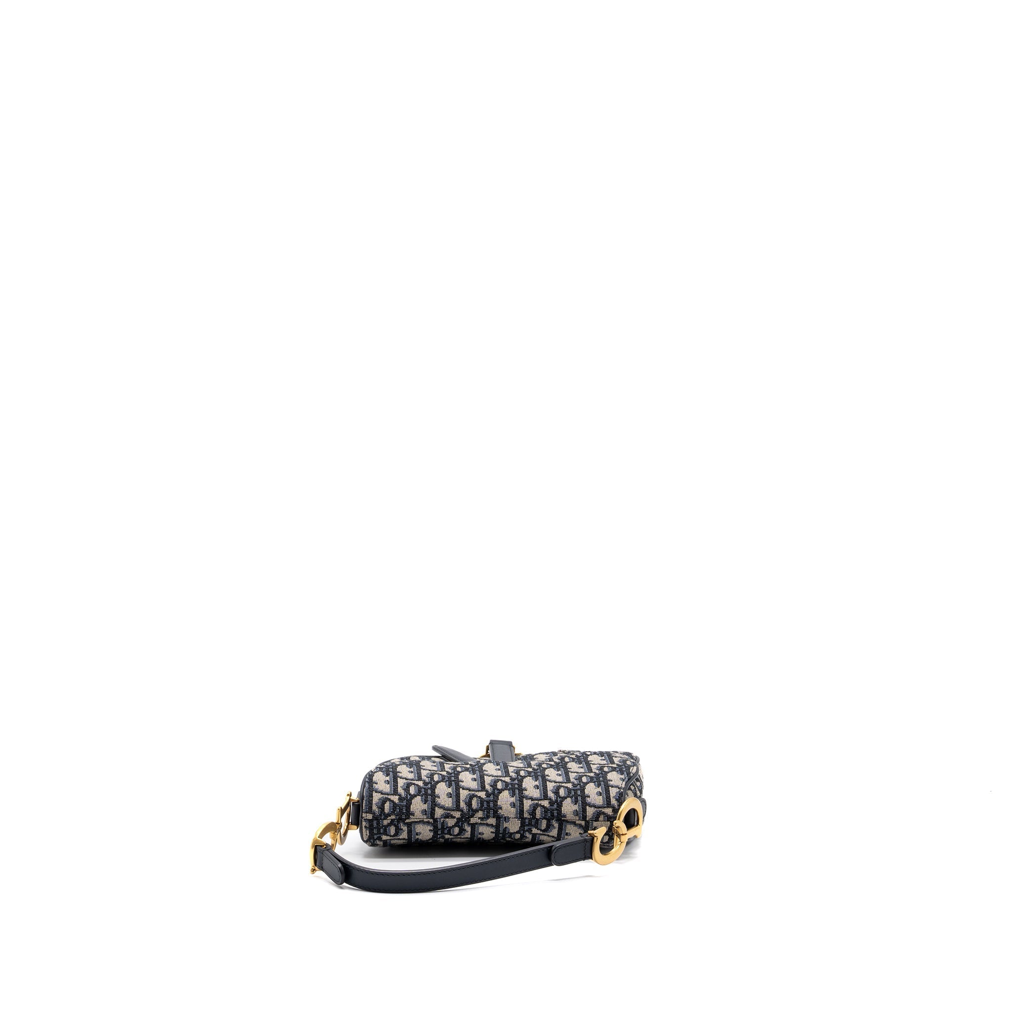 DIOR MINI SADDLE BAG BLUE OBLIQUE JACQUARD GHW
