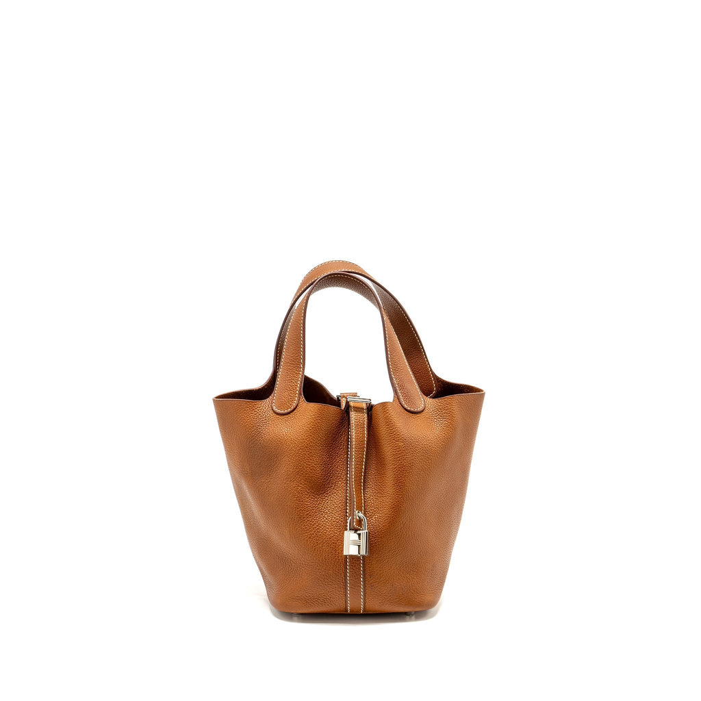 HERMES PICOTIN 18 LOCK BAG BARENIA FAUBOURG FAUVE SHW