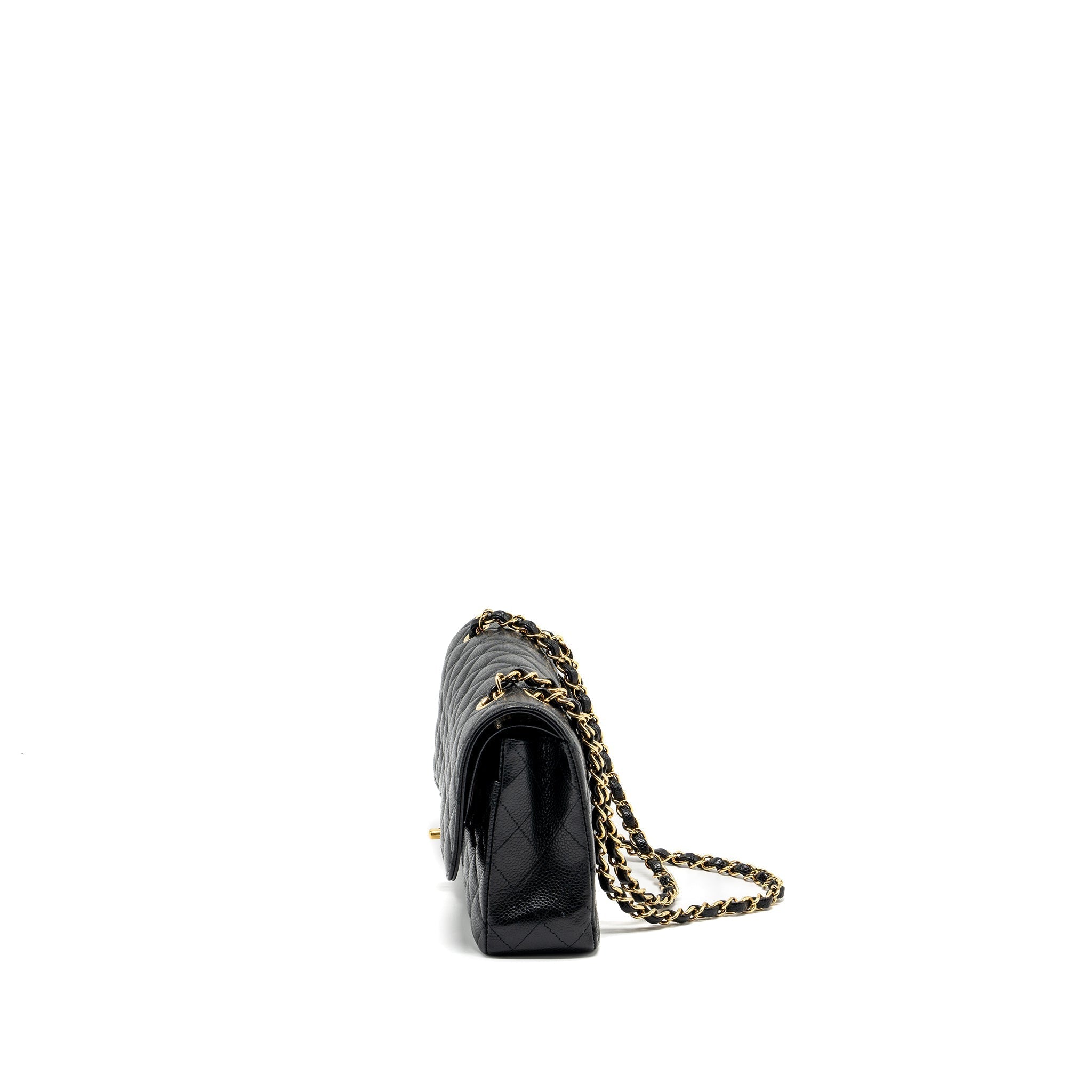 CHANEL MEDIUM CLASSIC DOUBLE FLAP BAG CAVIAR BLACK GHW