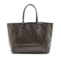 GOYARD SAINT LOUIS PM TOTE GOYARDINE CANVAS/CALFSKIN BLACK SHW