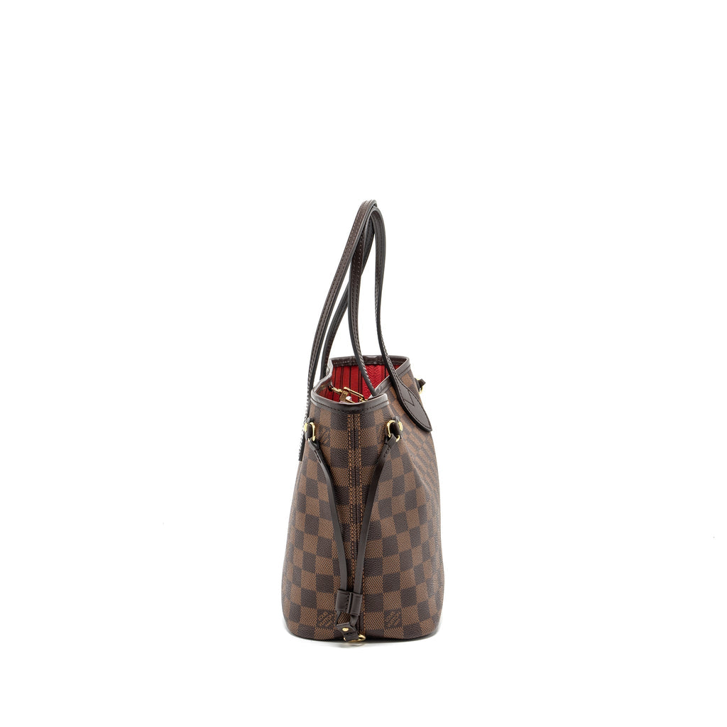 LOUIS VUITTON NEVERFULL PM DAMIER EBENE CANVAS GHW