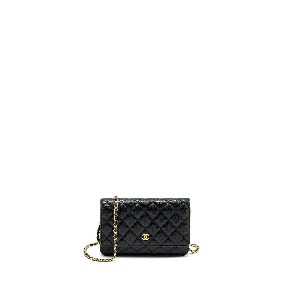 CHANEL CLASSIC WALLET ON CHAIN CAVIAR BLACK GHW