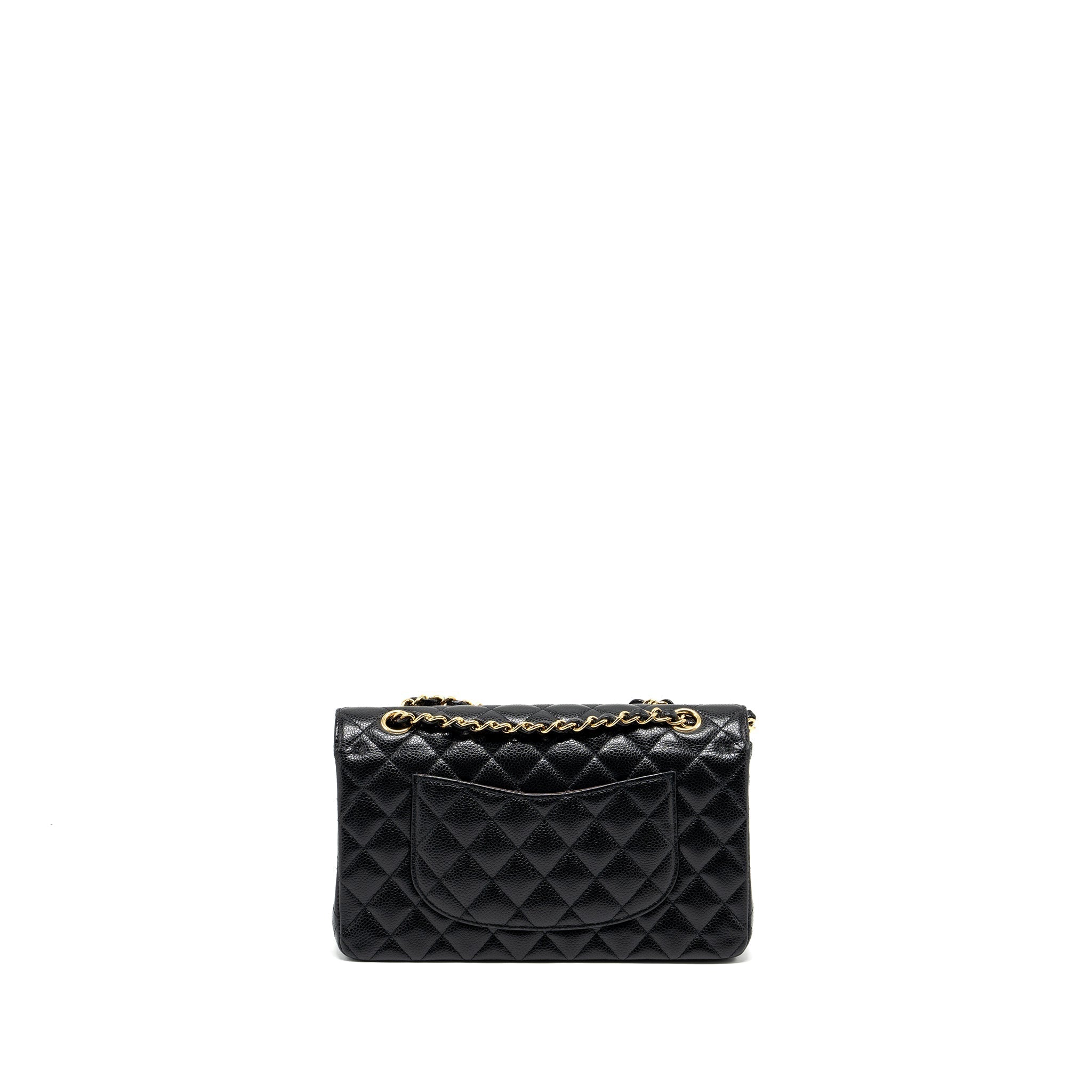 CHANEL MEDIUM CLASSIC DOUBLE FLAP BAG CAVIAR BLACK GHW