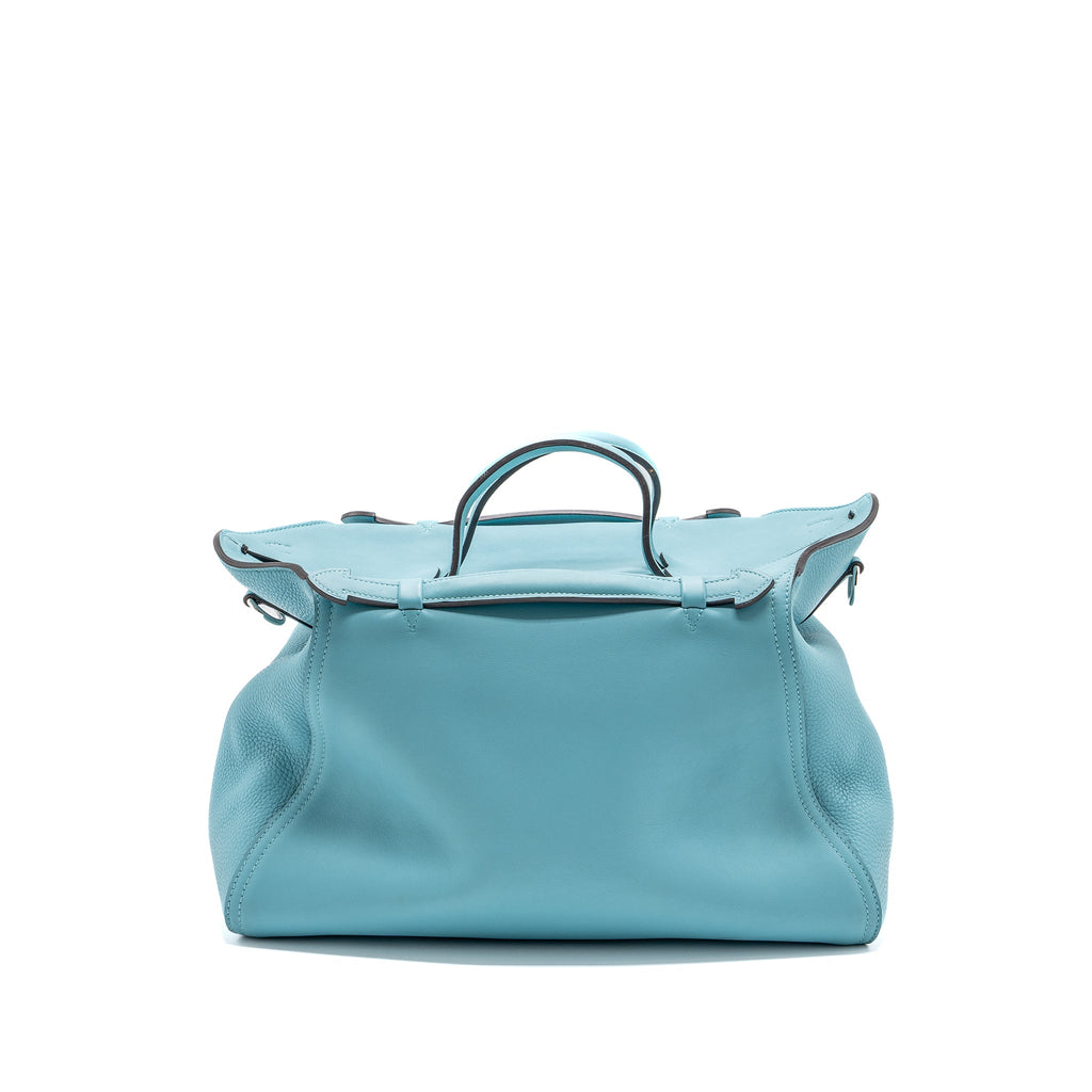 Hermes oxer shoulder bag swift / clemence blue atoll SHW
