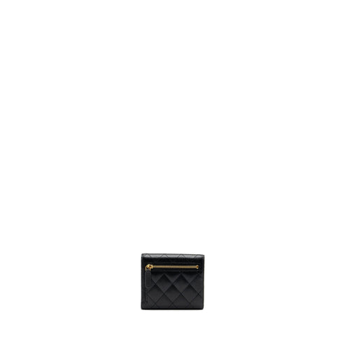 CHANEL CLASSIC COMPACT WALLET CAVIAR BLACK GHW (MICROCHIP)