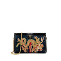 GUCCI OPHIDIA CHAIN BAG DRAGON EMBROIDERED SUEDE BLUE/BLACK/MULTICOLOUR GHW
