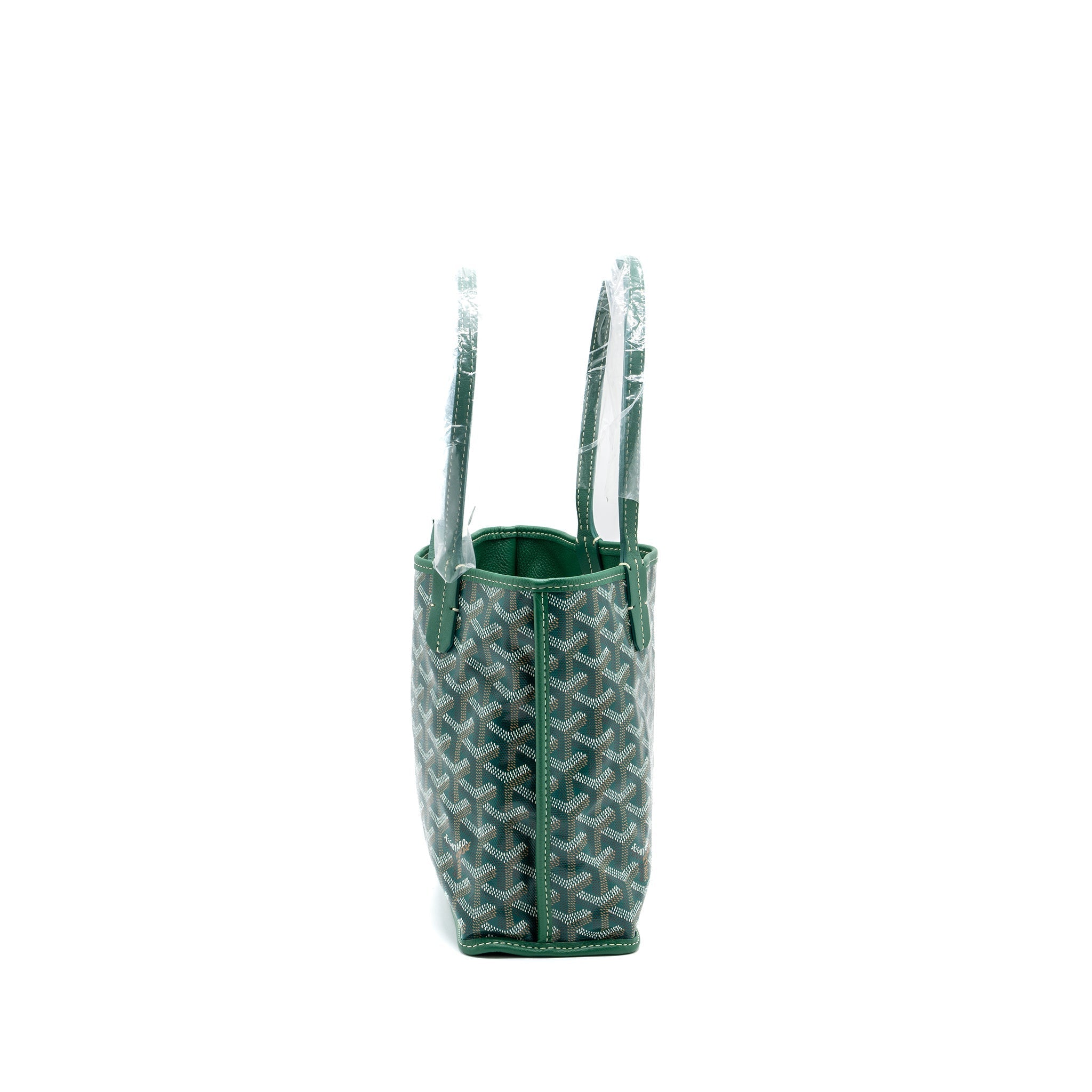 GOYARD ANJOU MINI BAG CANVAS/CALFSKIN GREEN SHW