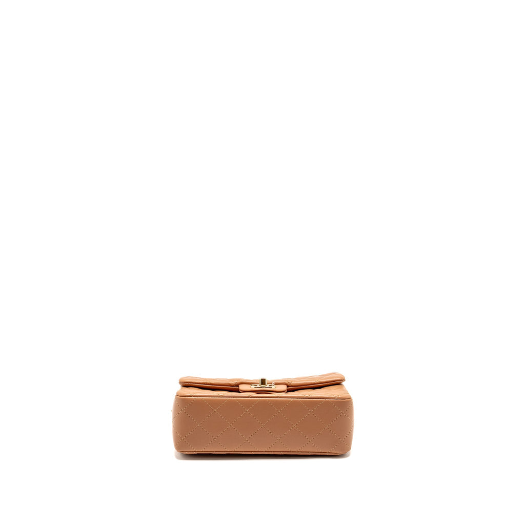 CHANEL MINI RECTANGULAR FLAP BAG LAMBSKIN DARK BEIGE LGHW