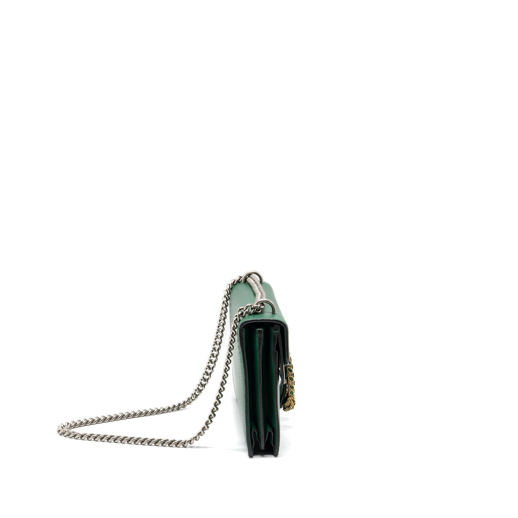GUCCI DIONYSUS SHOULDER BAG CALFSKIN GREEN GHW