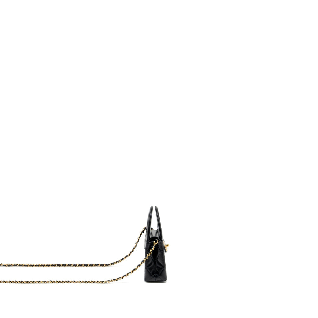 CHANEL 24P MINI NANO KELLY SHOPPER CALFSKIN BLACK GHW(MICROCHIP)